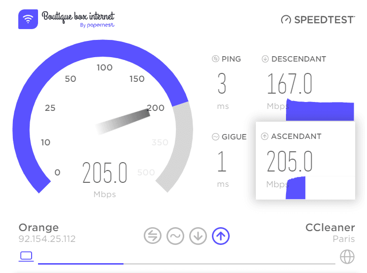 test débit internet fibre